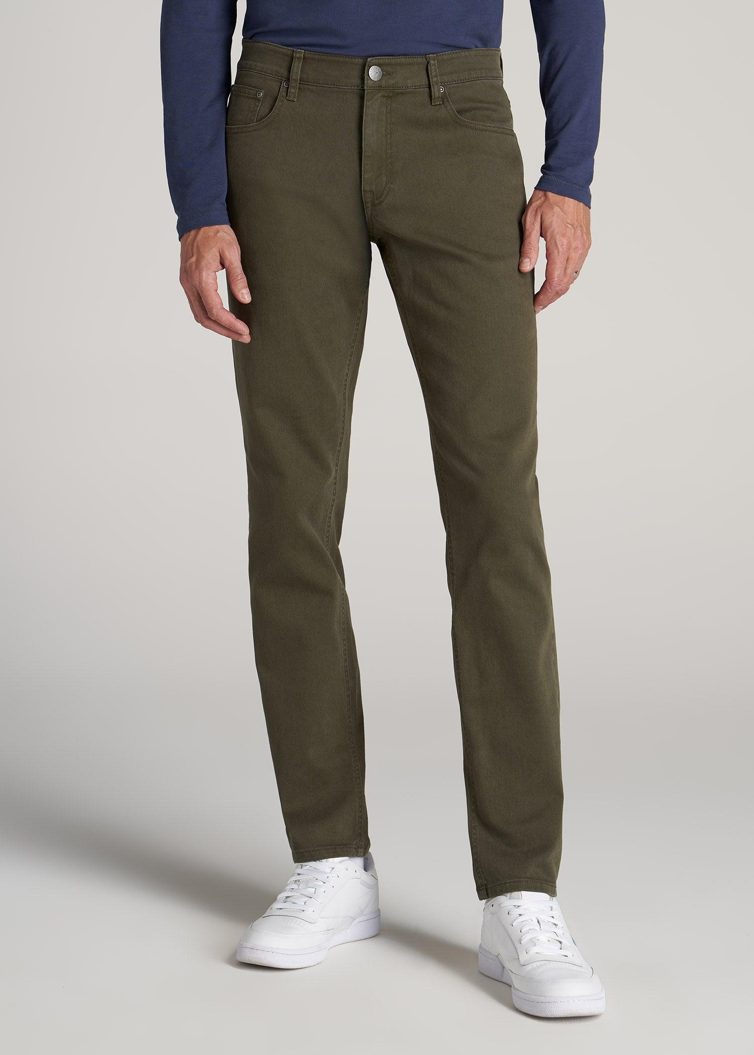 Carman TAPERED Jeans for Tall Men in Olive Green Wash Product Image