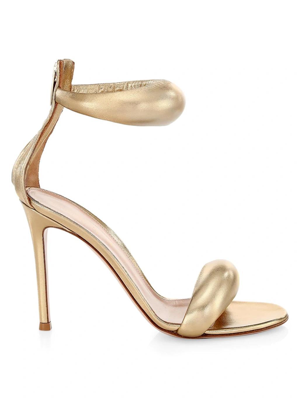 GIANVITO ROSSI Bijoux Ankle-strap Metallic Leather Sandals In Gold product image