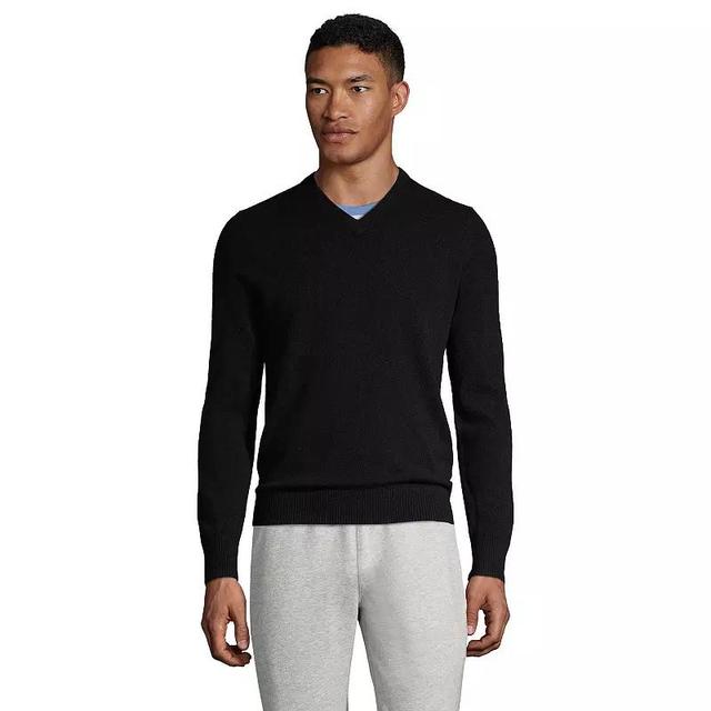 Big & Tall Lands End Fine Gauge Cashmere V-neck Sweater, Mens Product Image