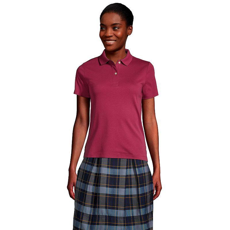 Womens Lands End School Uniform Short Sleeve Interlock Polo Shirt Product Image