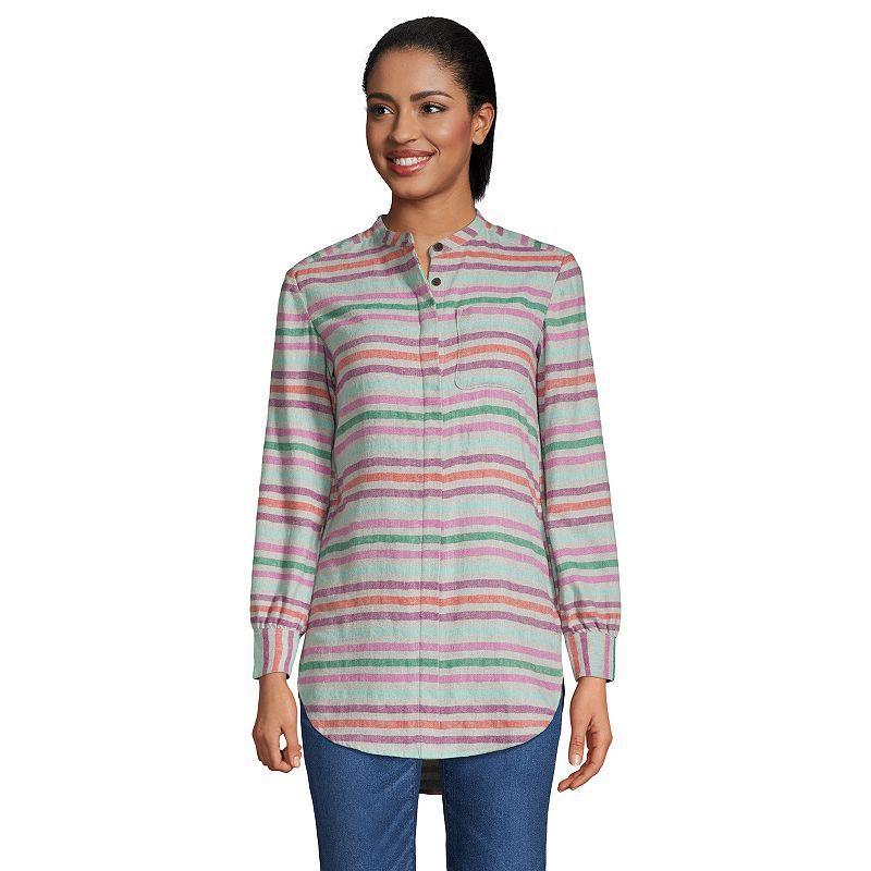 Womens Lands End Flannel A-Line Tunic Top Product Image