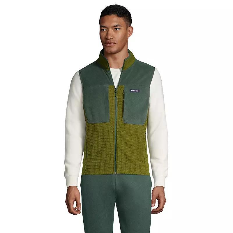 Mens Lands End Grid Fleece Vest Product Image