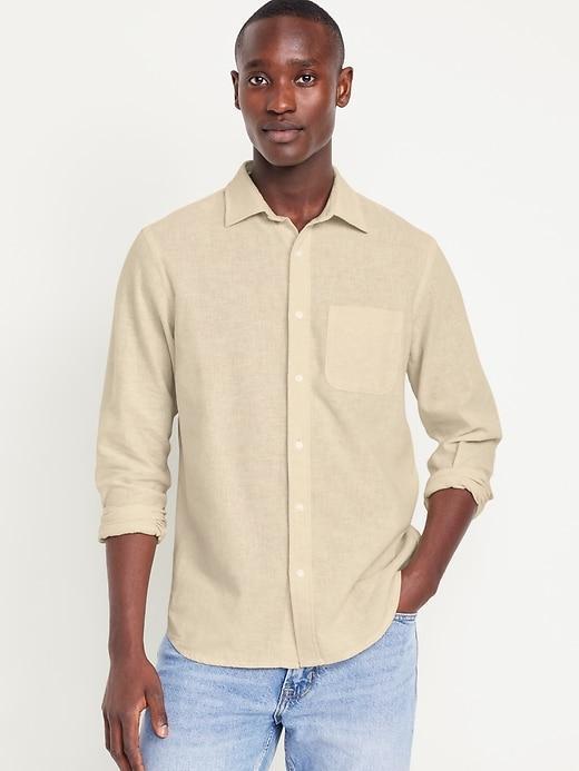 Classic Fit Everyday Linen-Blend Shirt Product Image