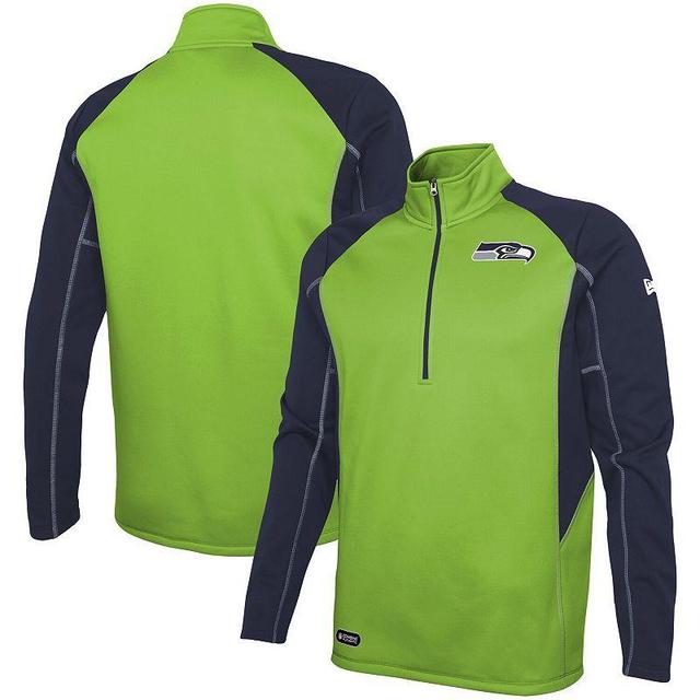 Mens Neon Green Seattle Seahawks Combine Authentic Two-a-Days Half-Zip Jacket Product Image