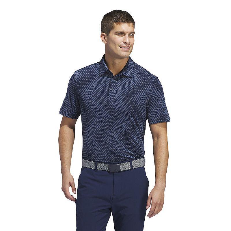 Mens adidas Ultimate365 Allover Print Polo Shirt Blue Product Image