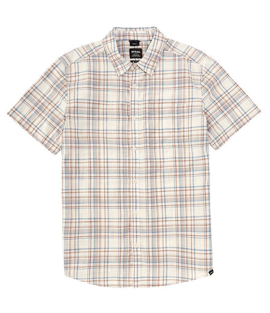 prAna Groveland Short Sleeve Plaid Woven Shirt Product Image