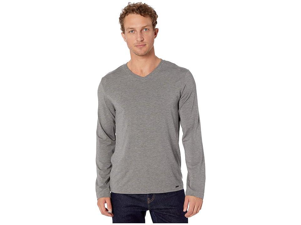 Mens Casuals Long-Sleeve V-Neck T-Shirt Product Image