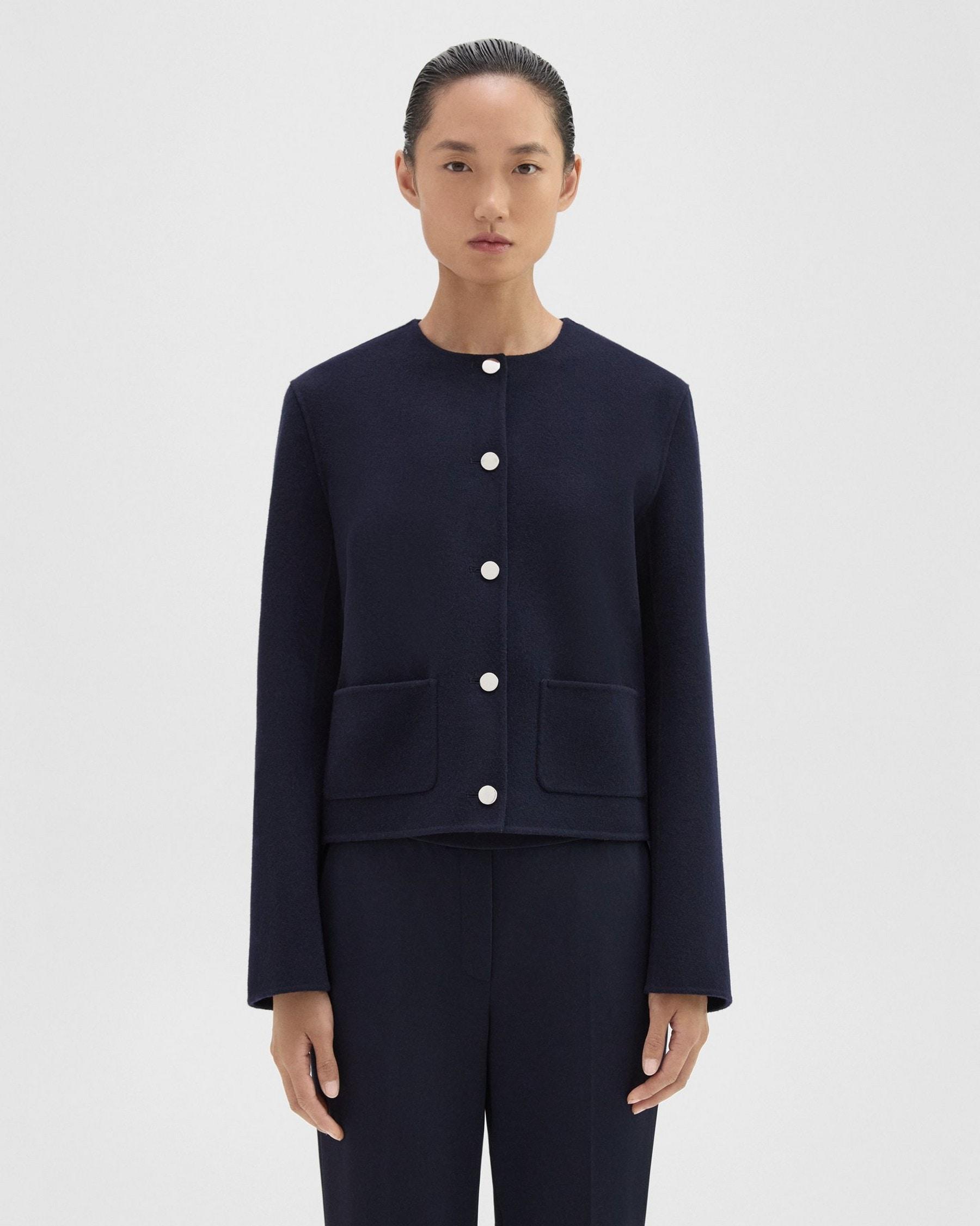 Cropped Jacket in Double-Face Wool-Cashmere Product Image