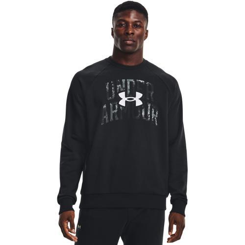 Under Armour Mens Rival Fleece Watermark Dye Crew - Black/White Product Image