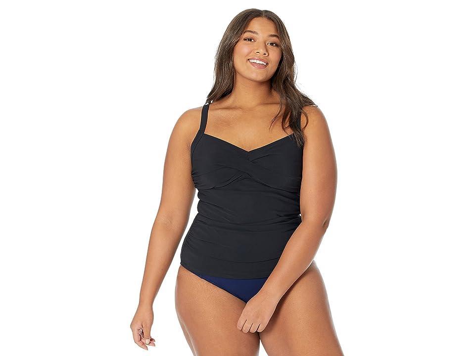 L.L.Bean Slimming Swimwear Tankini Top (Black) Women's Swimwear Product Image