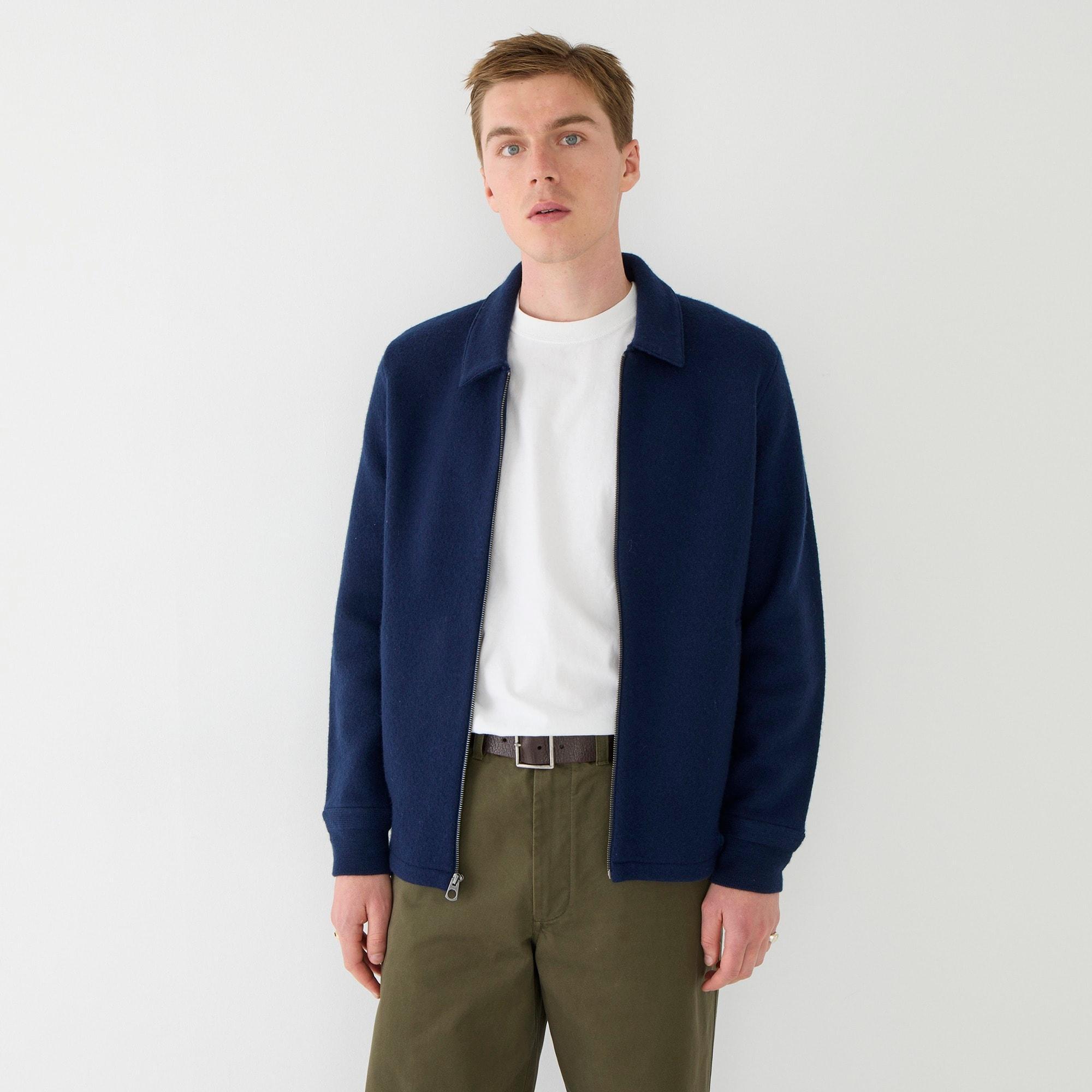 Boiled merino wool coach's sweater-jacket Product Image