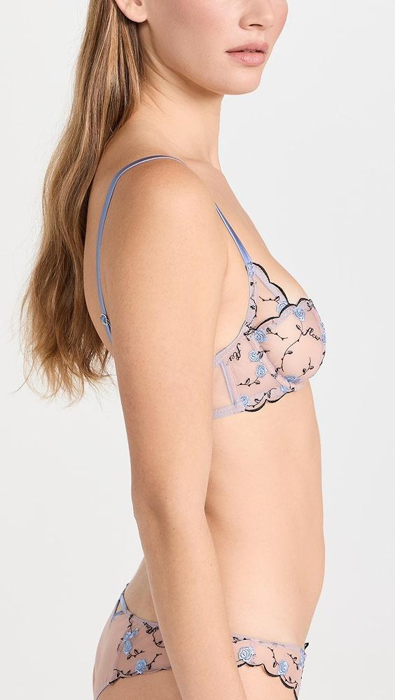 Fleur du Mal Rose and Vine Embroidery Balconette Bra | Shopbop Product Image