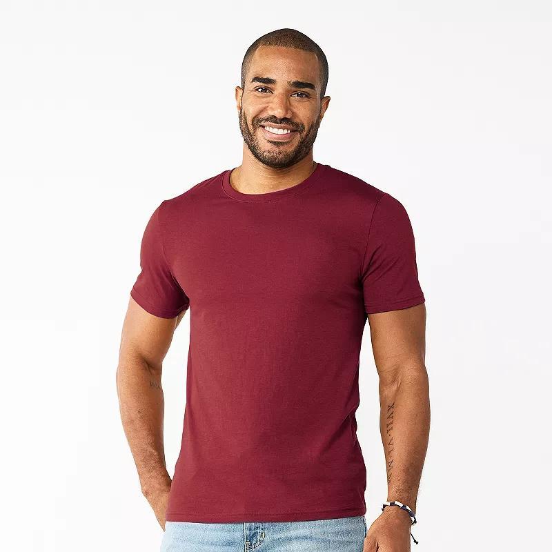 Mens Sonoma Goods For Life Supersoft Crewneck Tee Burnt Red Product Image