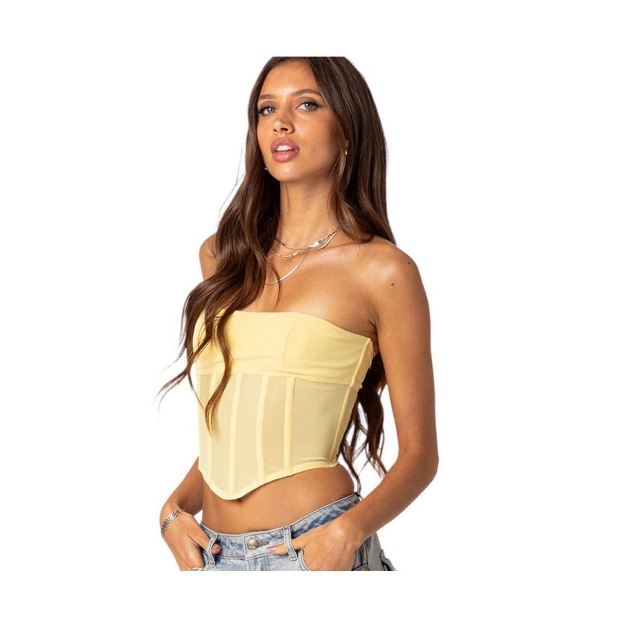 Womens Evangeline Sheer Mesh Corset Top Product Image