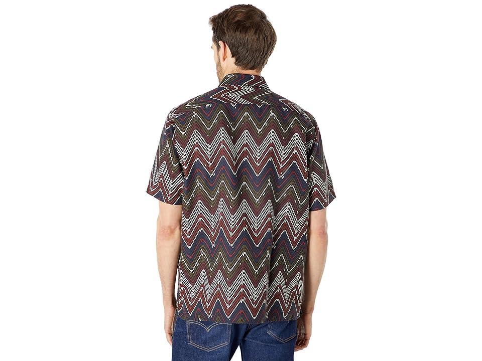 Ted Baker Justsit Short Sleeve Zigzag Print Shirt (Dark ) Men's Clothing Product Image