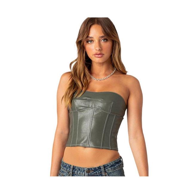 Womens Moss Lace Up Corset Top Product Image