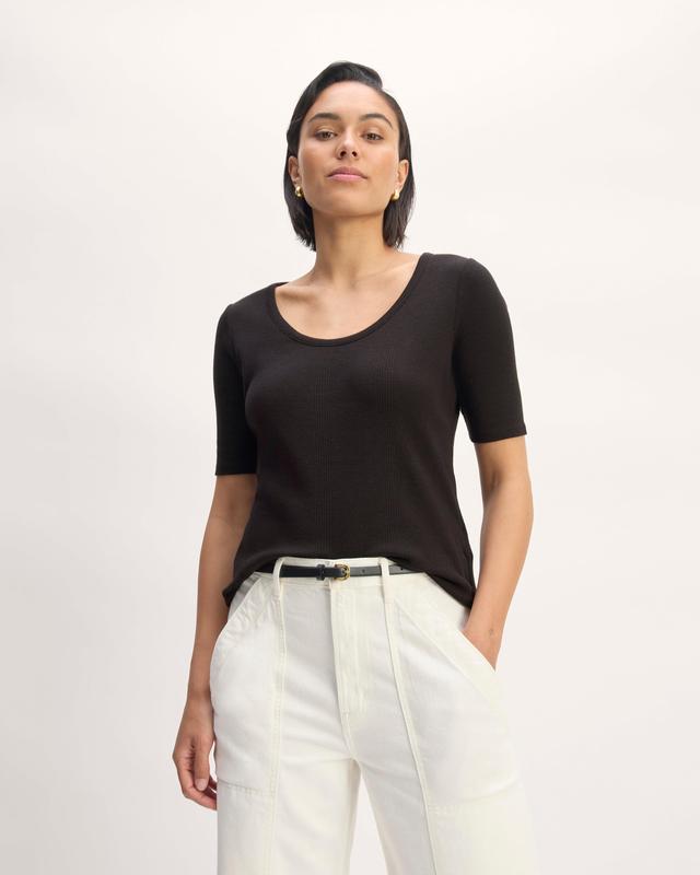 The Vintage Rib Scoop-Neck Top Product Image