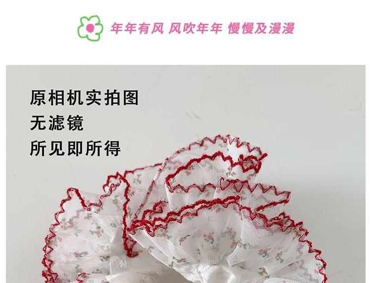 Ruffle Floral Hair Scrunchie Product Image