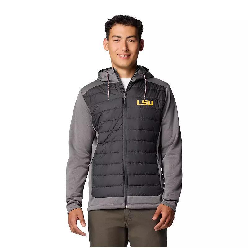 Mens Columbia Charcoal/Gray LSU Tigers Out-Shield Hybrid Full-Zip Hoodie Jacket Product Image