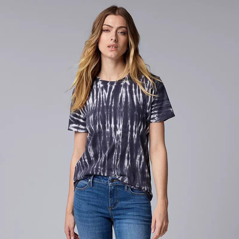 Womens Simply Vera Vera Wang Relaxed Tee Blue Product Image