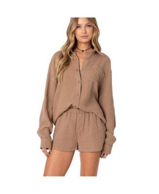 Women's Levy oversized gauze button up shirt Product Image