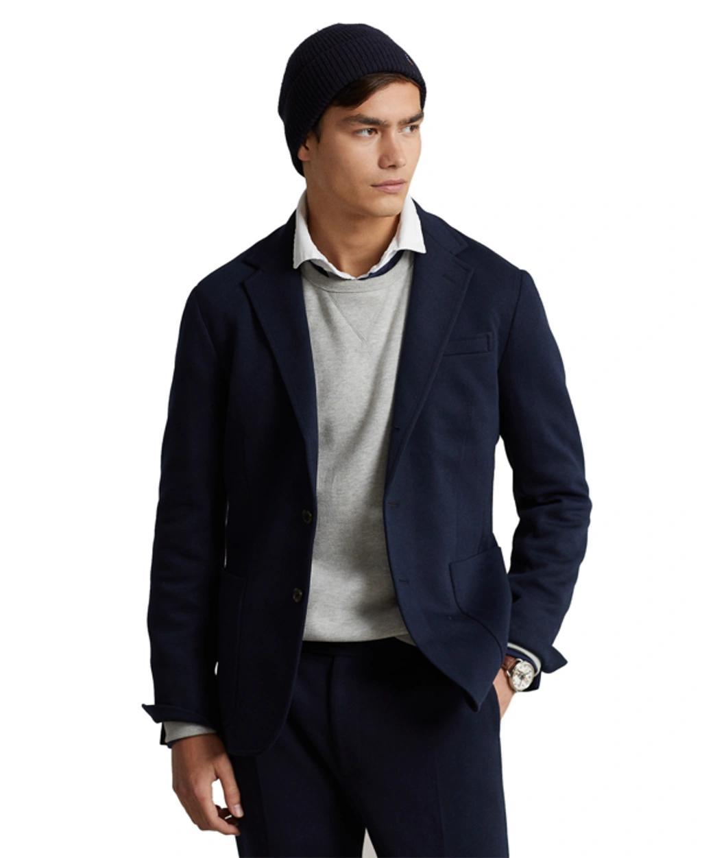 Mens Soft Double Knit Suit Jacket Trousers In Aviator Navy Product Image