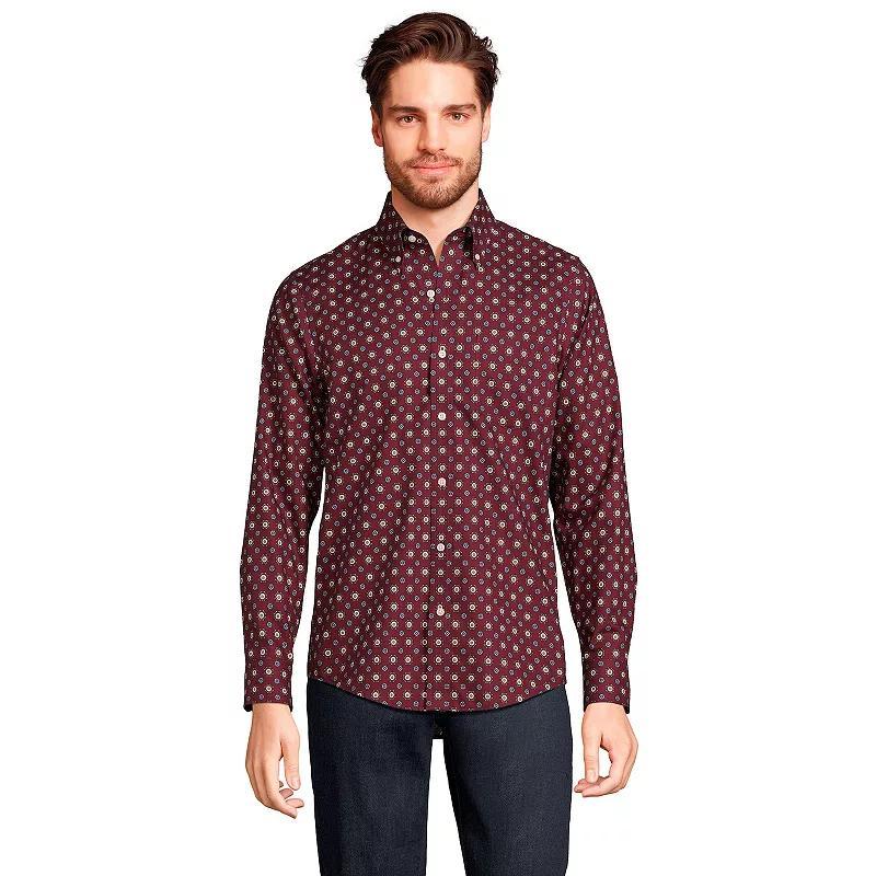 Mens Lands End Tailored Fit No Iron Twill Long Sleeve Shirt Product Image