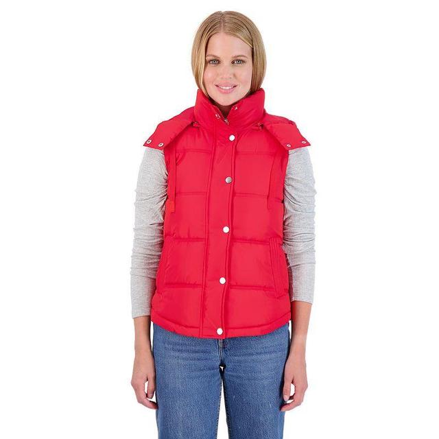 Juniors Sebby Hooded Water-Resistant Puffer Vest, Womens Product Image