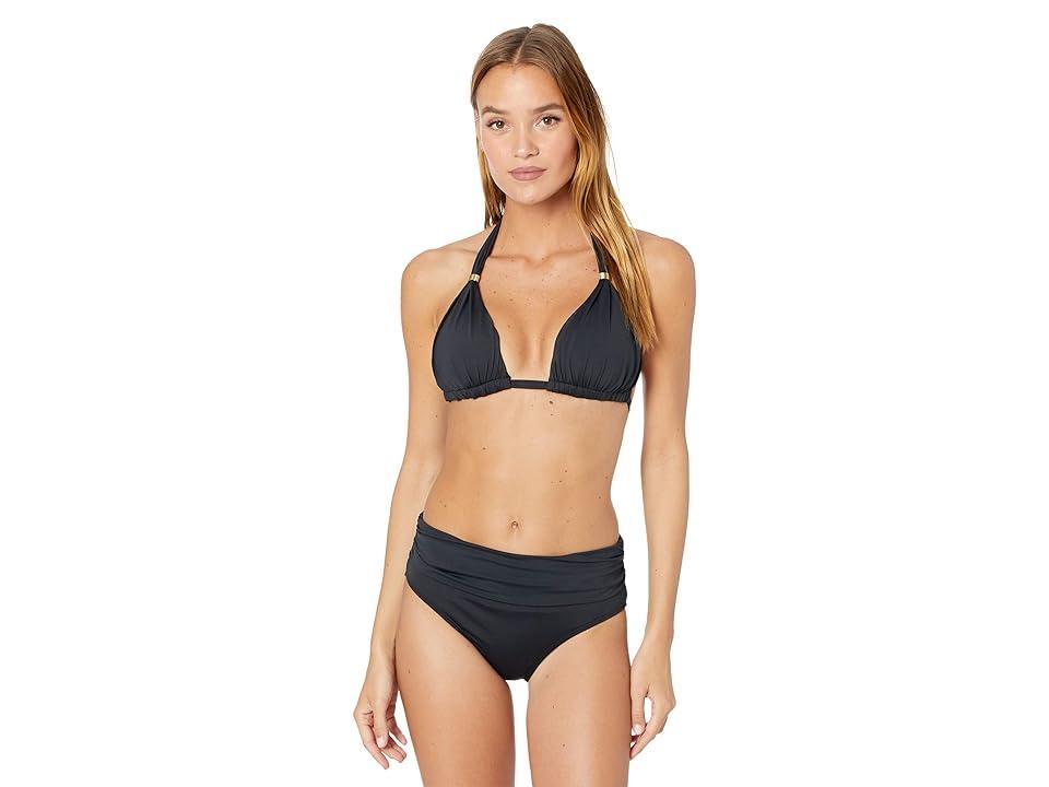 Lauren Ralph Lauren Beach Club Solids Molded Cup Halter Top Women's Swimwear Product Image