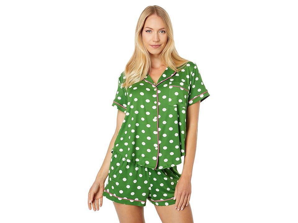 Kate Spade New York Short Sleeve Notch Short PJ Set (July Dot) Women's Pajama Sets Product Image