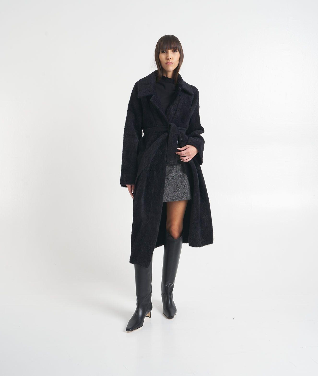 Coat 'Uvaggio' with waist belt Product Image