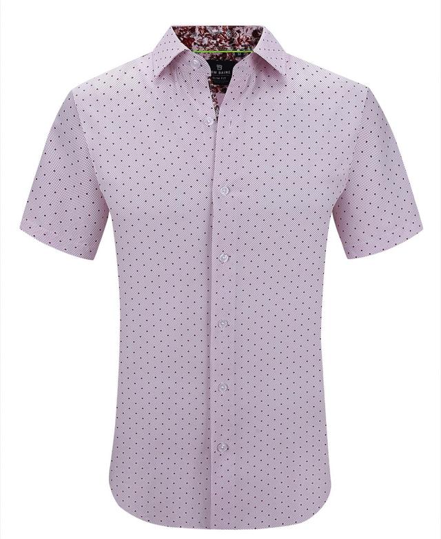 Tom Baine Mens Slim Fit Short Sleeve Performance Stretch Button Down Dress Shirt Product Image