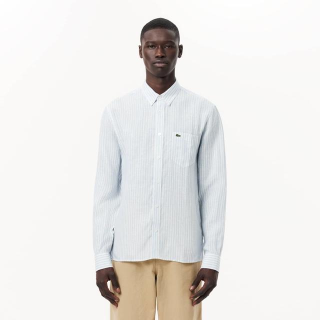 Regular Fit Striped Linen Shirt Product Image