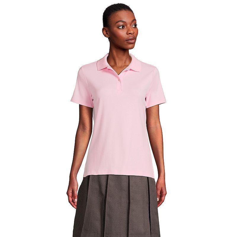 Womens Lands End School Uniform Short Sleeve Interlock Polo Shirt Product Image