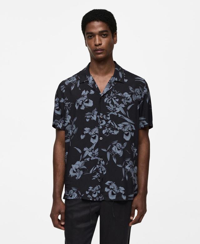 Mango Mens Flowy Hawaiian-Print Shirt Product Image