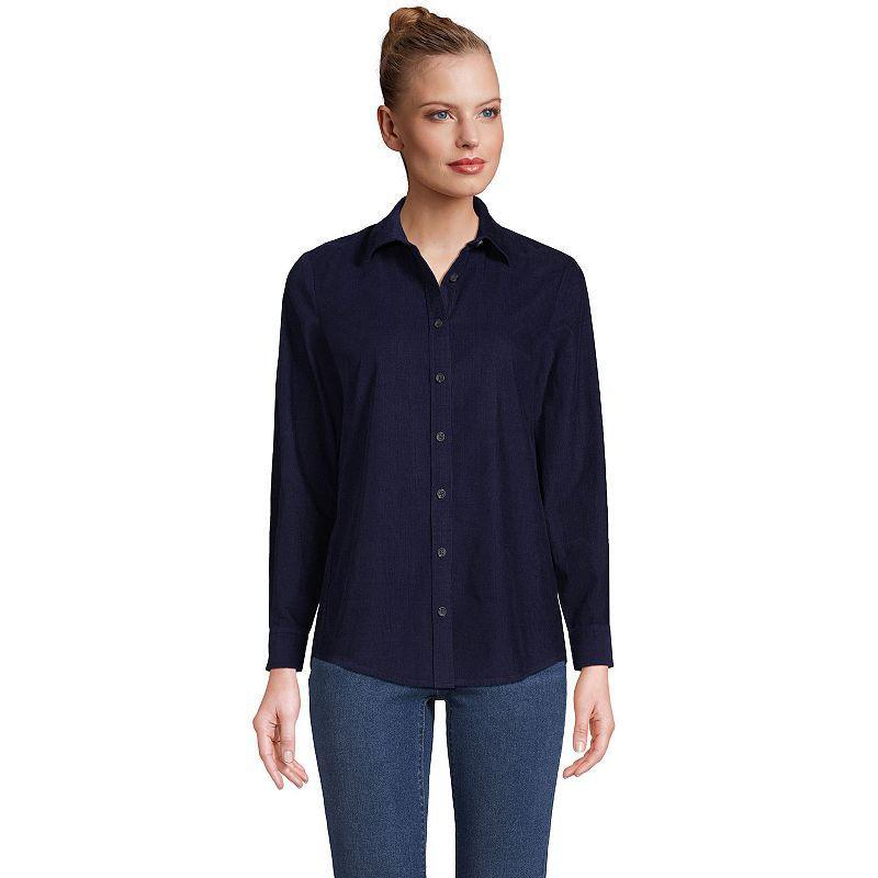 Plus Size Lands End Corduroy Long Sleeve Shirt, Womens Product Image