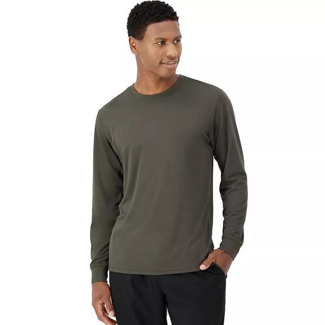 Hanes Moves Mens Long Sleeve Performance Tee Grey Encore S Product Image