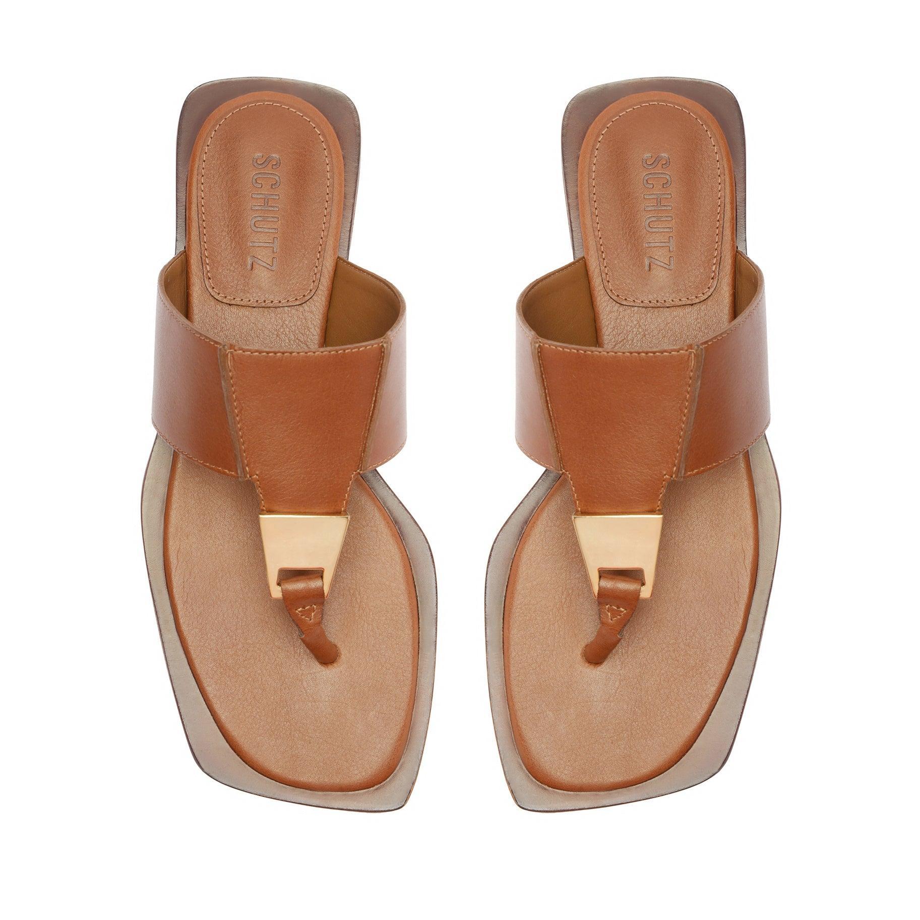 Salma Metallic Leather Flat Sandal Female Product Image