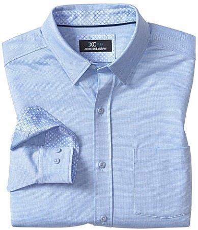 Johnston & Murphy XC Flex Stretch Shirt (Blue Birdseye) Men's Long Sleeve Button Up Product Image