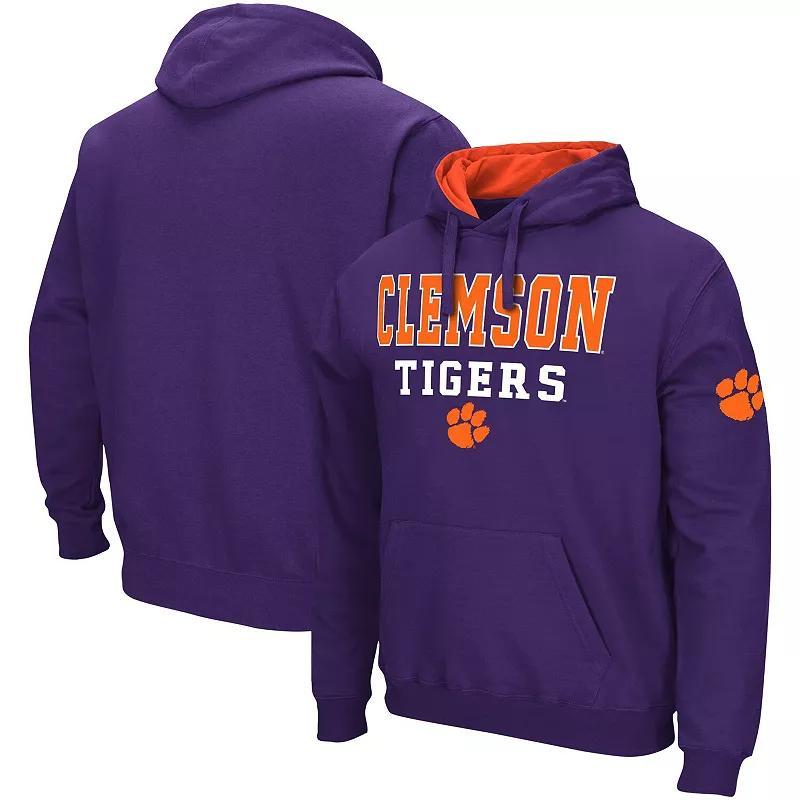 Mens Colosseum Purple Clemson Tigers Sunrise Pullover Hoodie Product Image