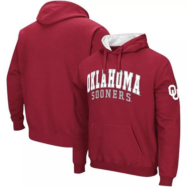 Mens Colosseum Crimson Oklahoma Sooners Double Arch Pullover Hoodie Product Image