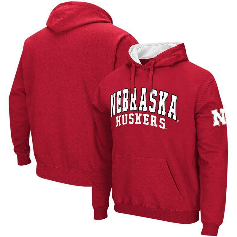 Mens Colosseum Scarlet Nebraska Huskers Double Arch Pullover Hoodie Product Image