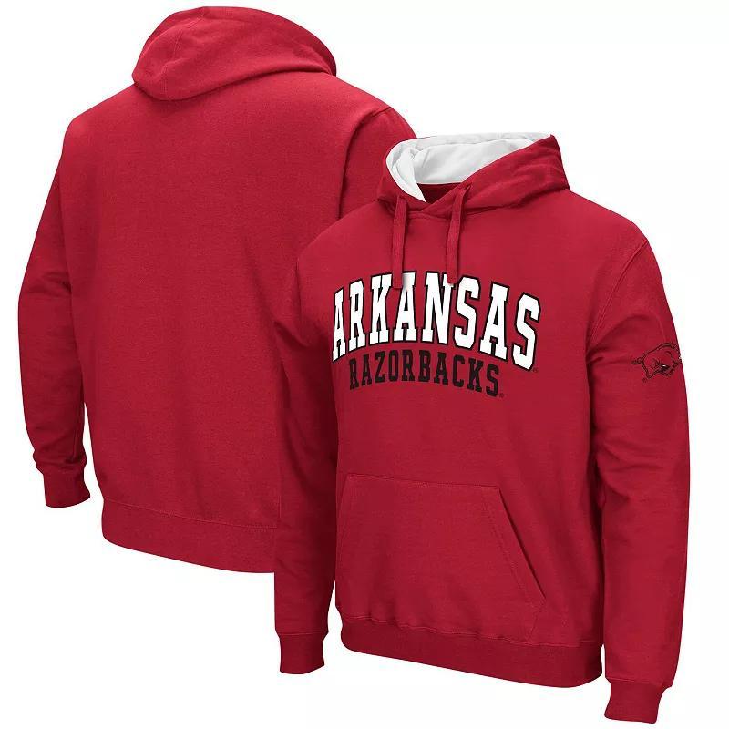 Mens Colosseum Cardinal Arkansas Razorbacks Double Arch Pullover Hoodie Product Image