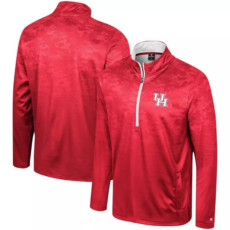 Mens Colosseum Red Houston Cougars The Machine Half-Zip Jacket Product Image