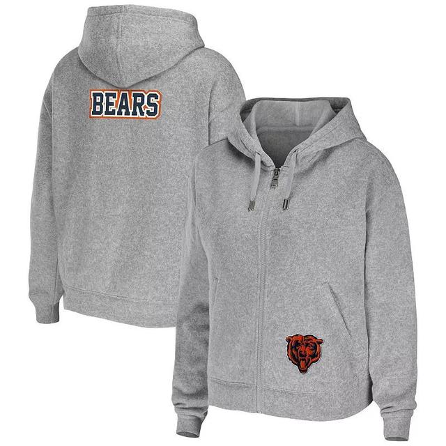 Womens WEAR by Erin Andrews Heather Gray Chicago Bears Plus Size Full-Zip Hoodie Product Image