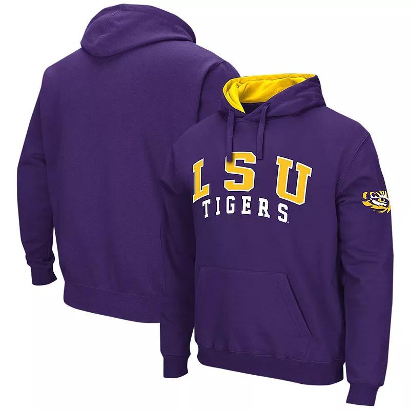 Mens Colosseum Purple LSU Tigers Double Arch Pullover Hoodie Product Image