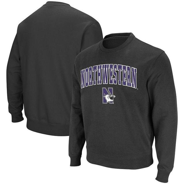 Mens Colosseum Charcoal Northwestern Wildcats Arch & Logo Crew Neck Sweatshirt Product Image