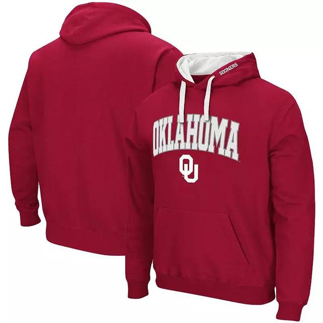 Mens Colosseum Crimson Oklahoma Sooners Big & Tall Arch & Logo 2.0 Pullover Hoodie Product Image