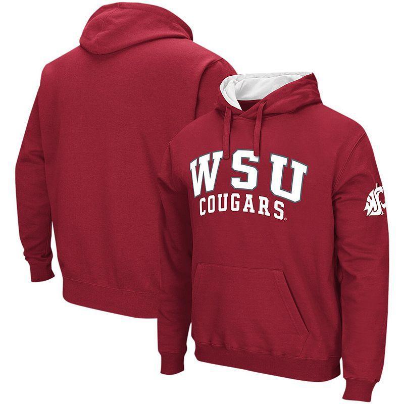 Mens Colosseum Crimson Washington State Cougars Double Arch Pullover Hoodie Product Image