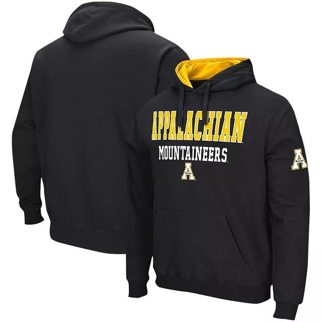 Mens Colosseum Black Appalachian State Mountaineers Sunrise Pullover Hoodie Product Image